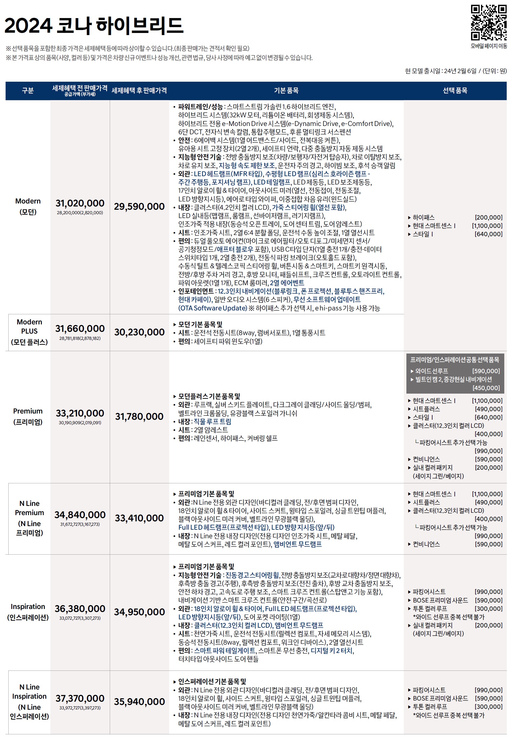 코나 하이브리드 가격표 - 2024년 09월 -1.jpg