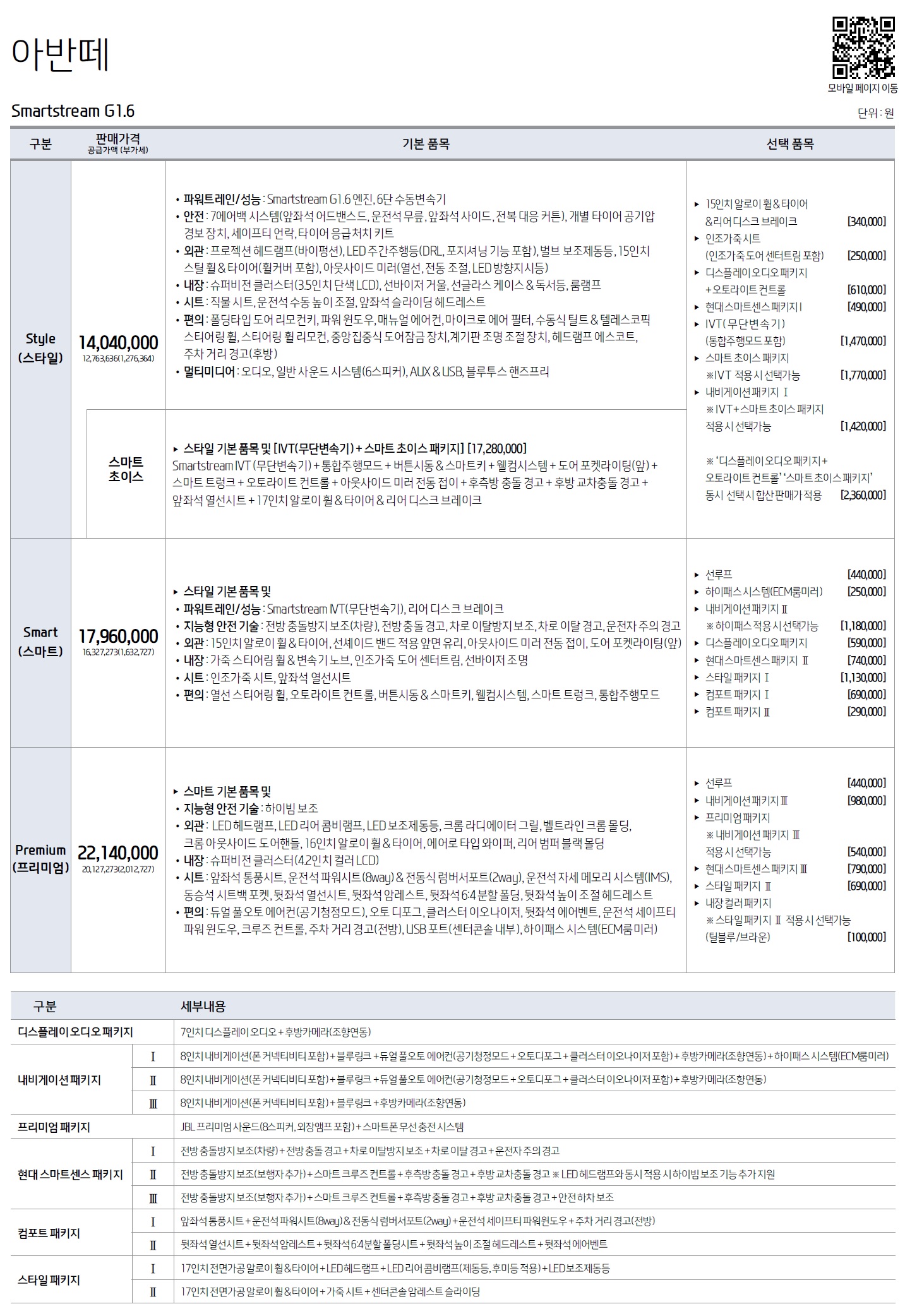 아반떼 가격표 - 2018년 11월 -1.jpg