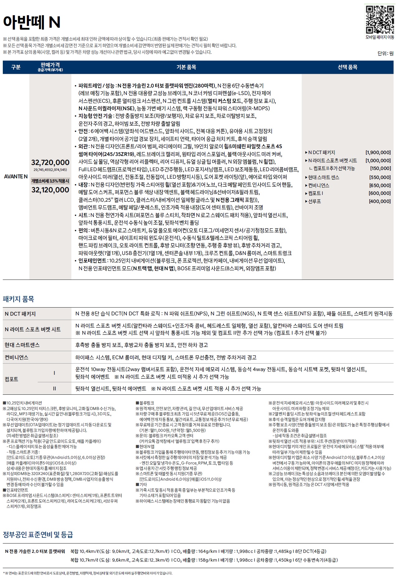 아반떼 N 가격표 - 2021년 07월(출시) -1.jpg