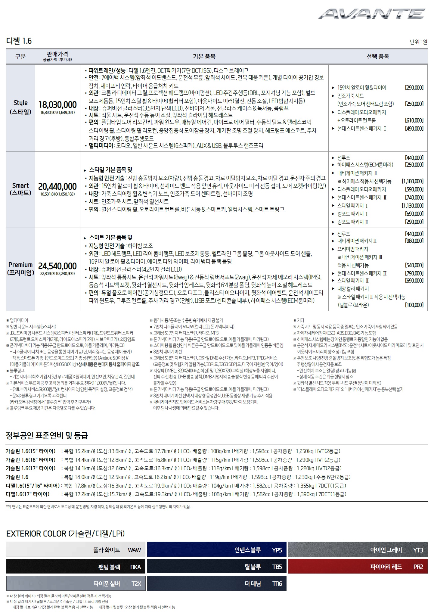 아반떼 가격표 - 2019년형 (2019년 05월) -2.jpg