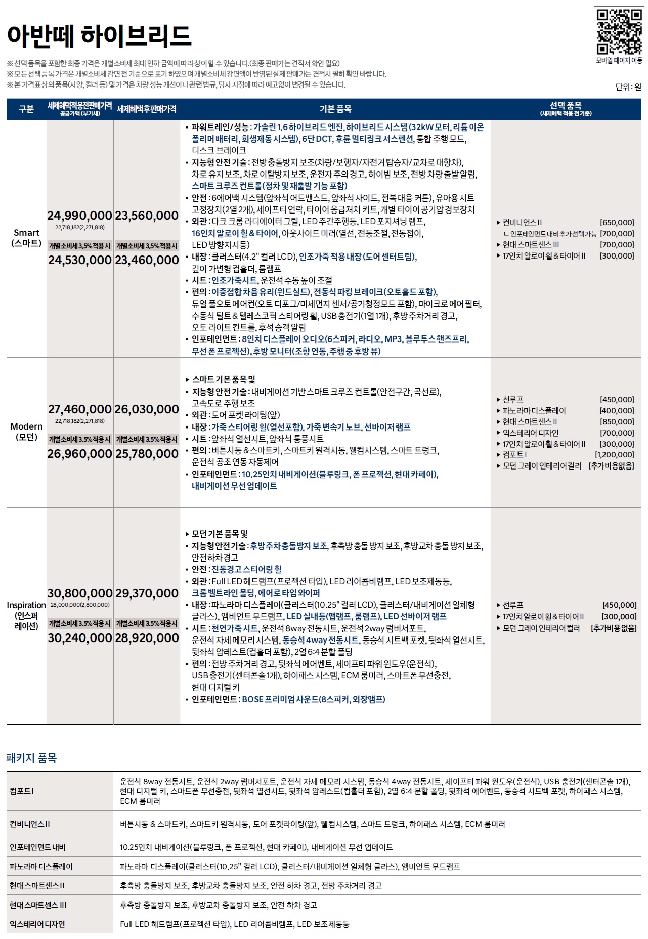 아반떼 하이브리드 가격표 - 2022년 03월 -1.jpg