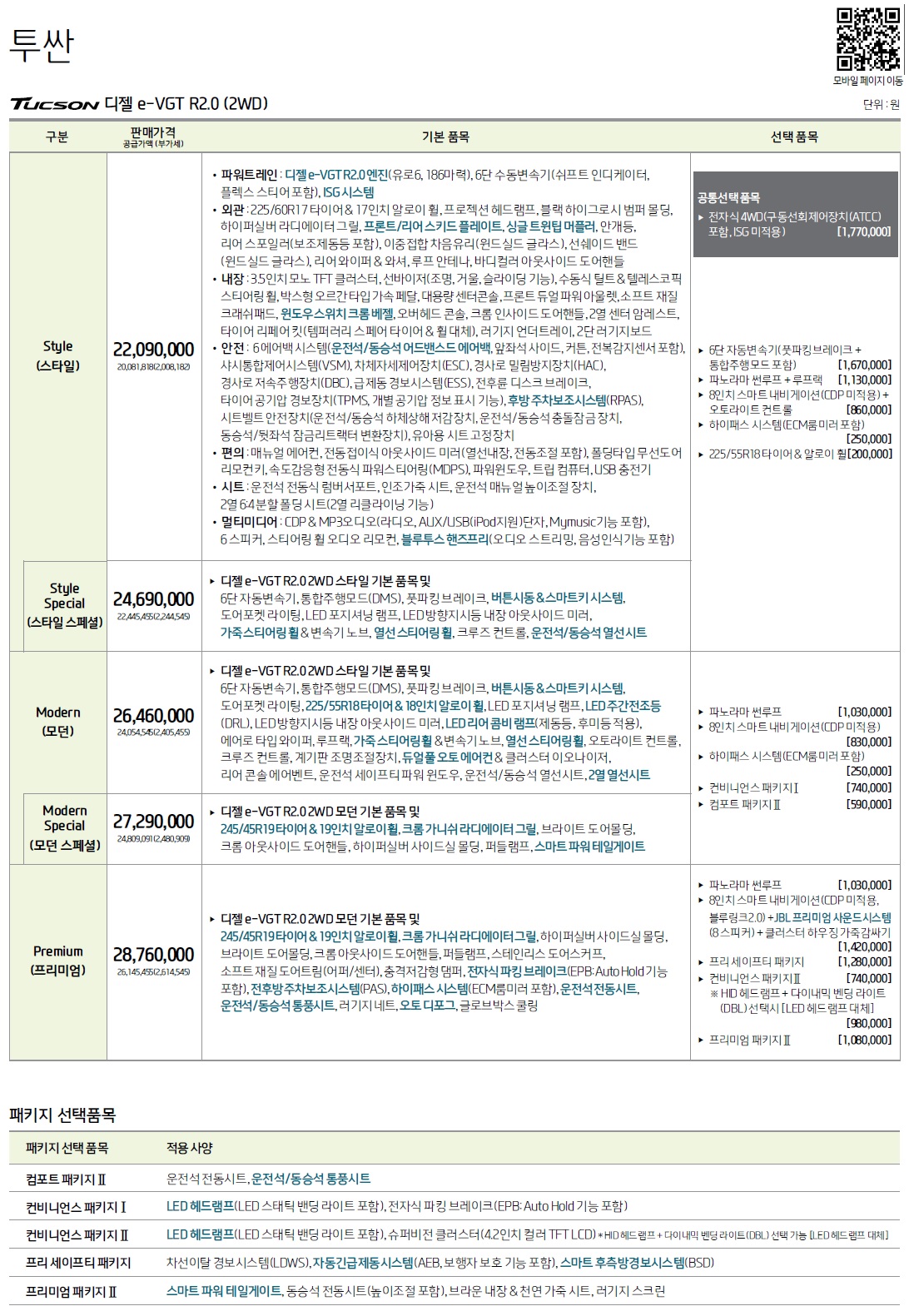 올뉴투싼ix 가격표 - 2016년형 (2016년 03월) -3.jpg