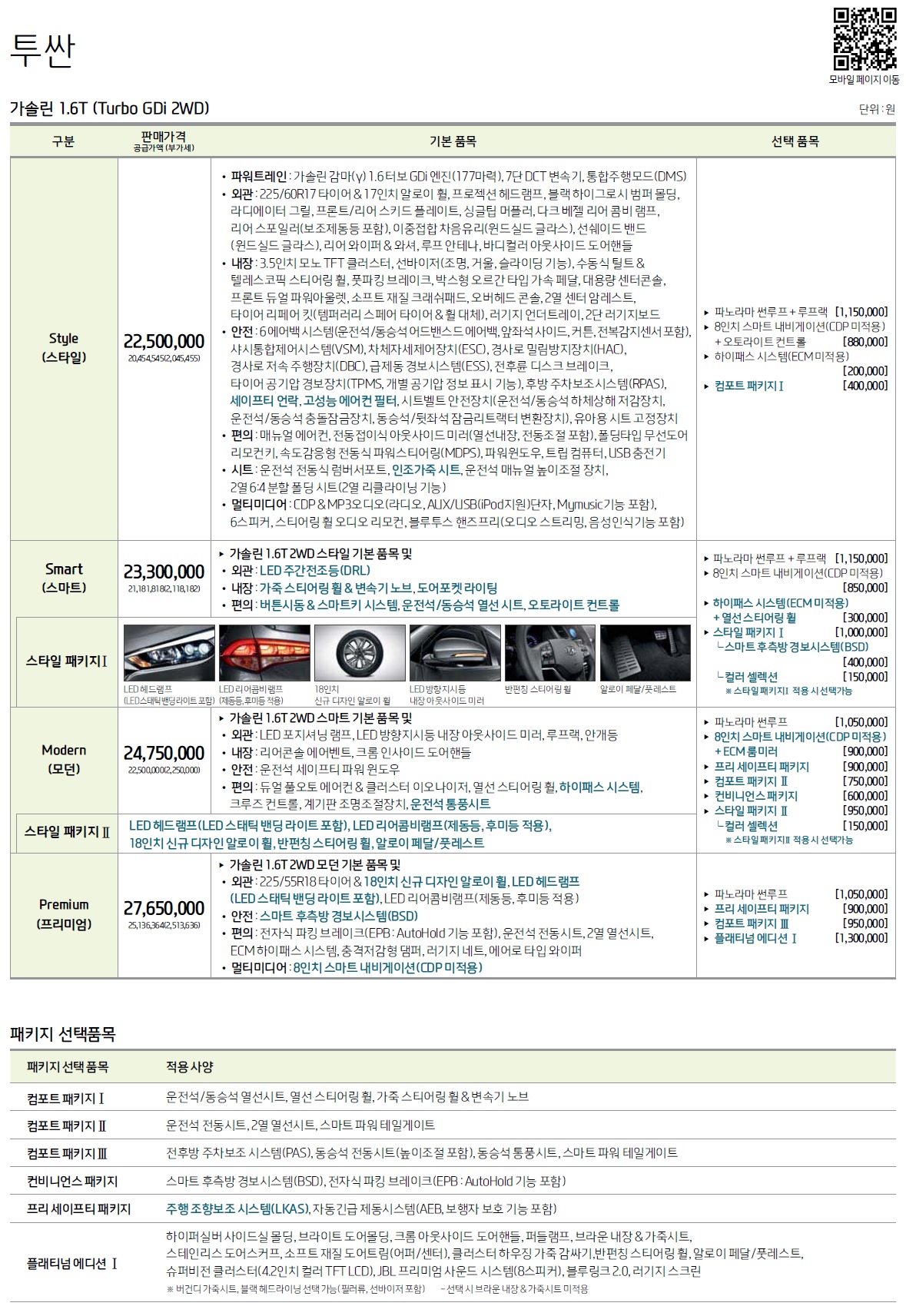 올뉴투싼 가격표 - 2017년형 (2017년 04월) -1.jpg